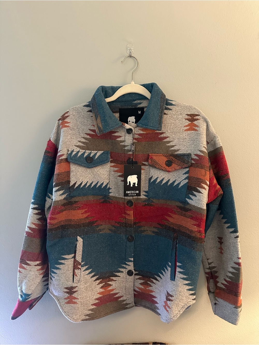 American Stitch Teal & Red Patterned  Men’s Jacket